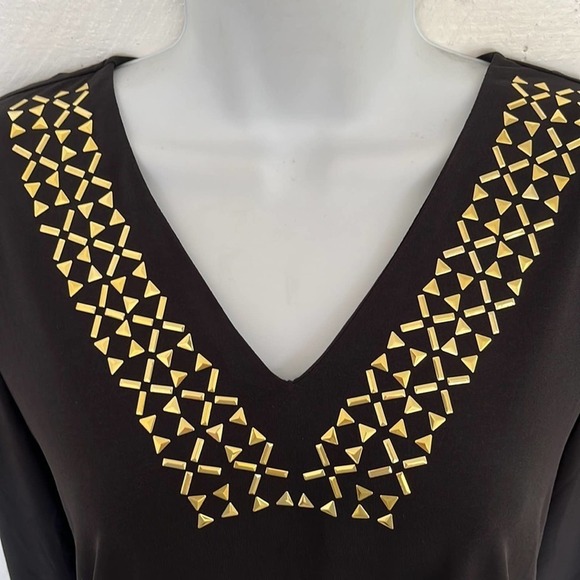 Carmen Marc Valvo Bling Shirt Size M - Picture 3 of 8